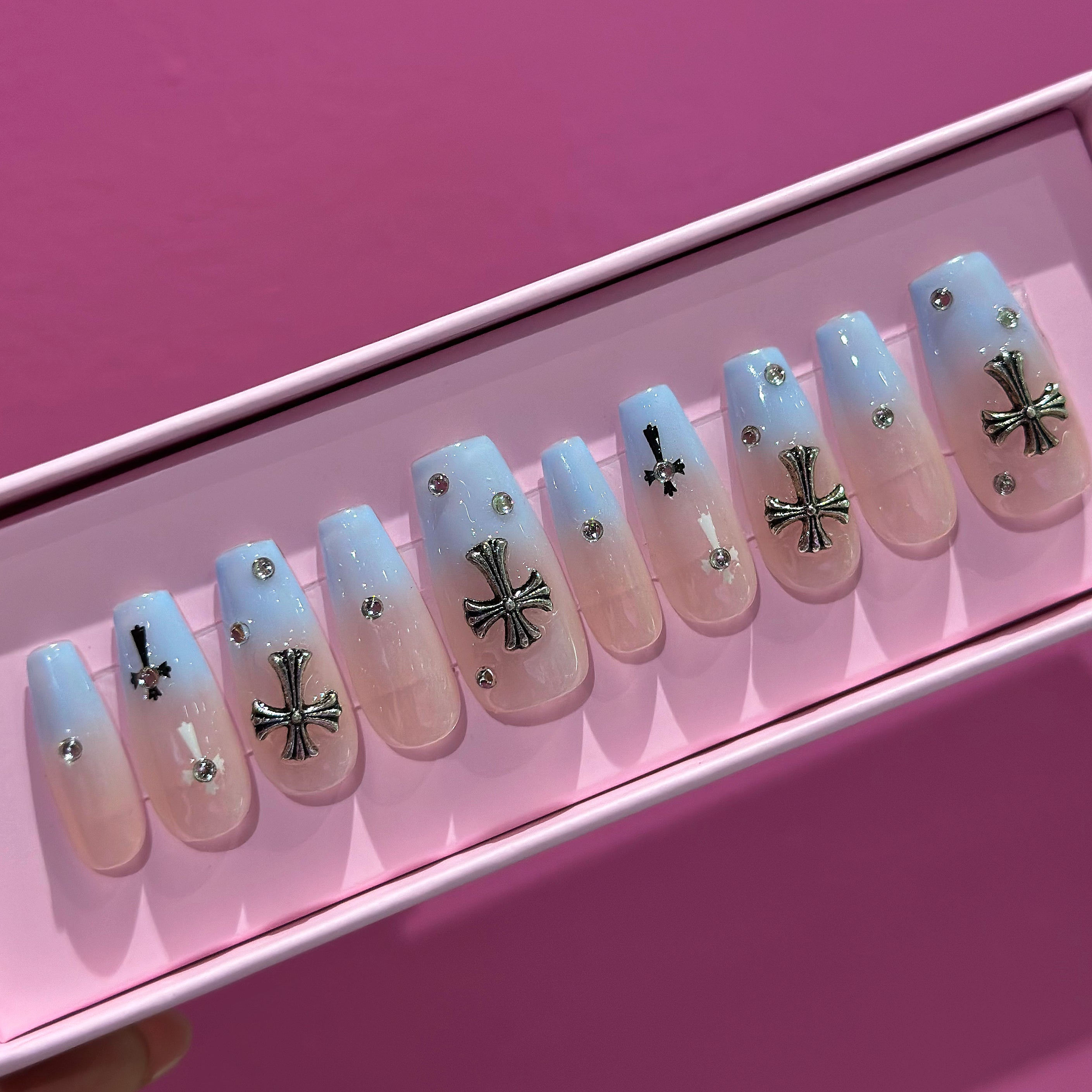 light blue cross