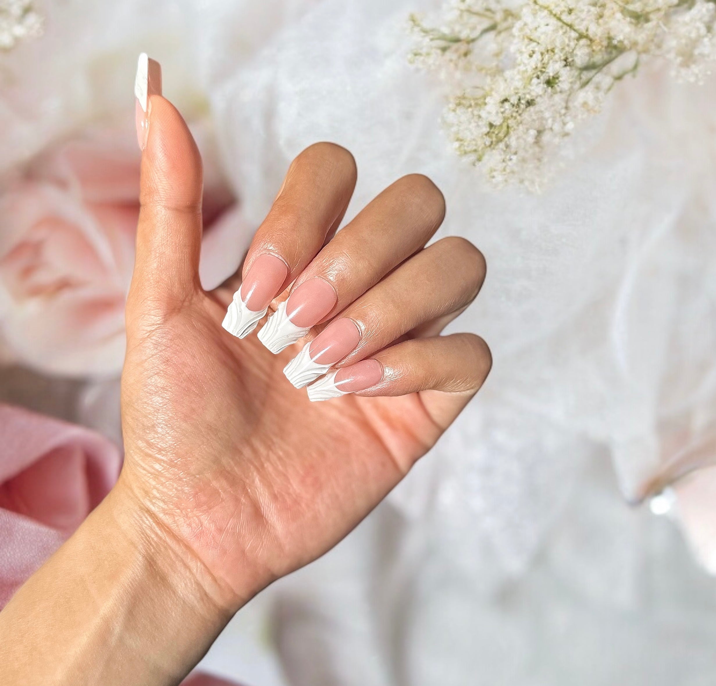 3D white french style square set
