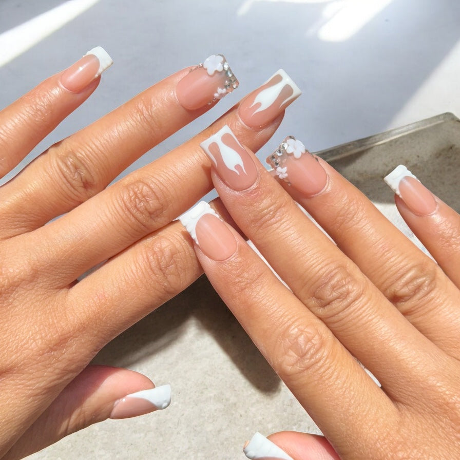 white flame duck nails