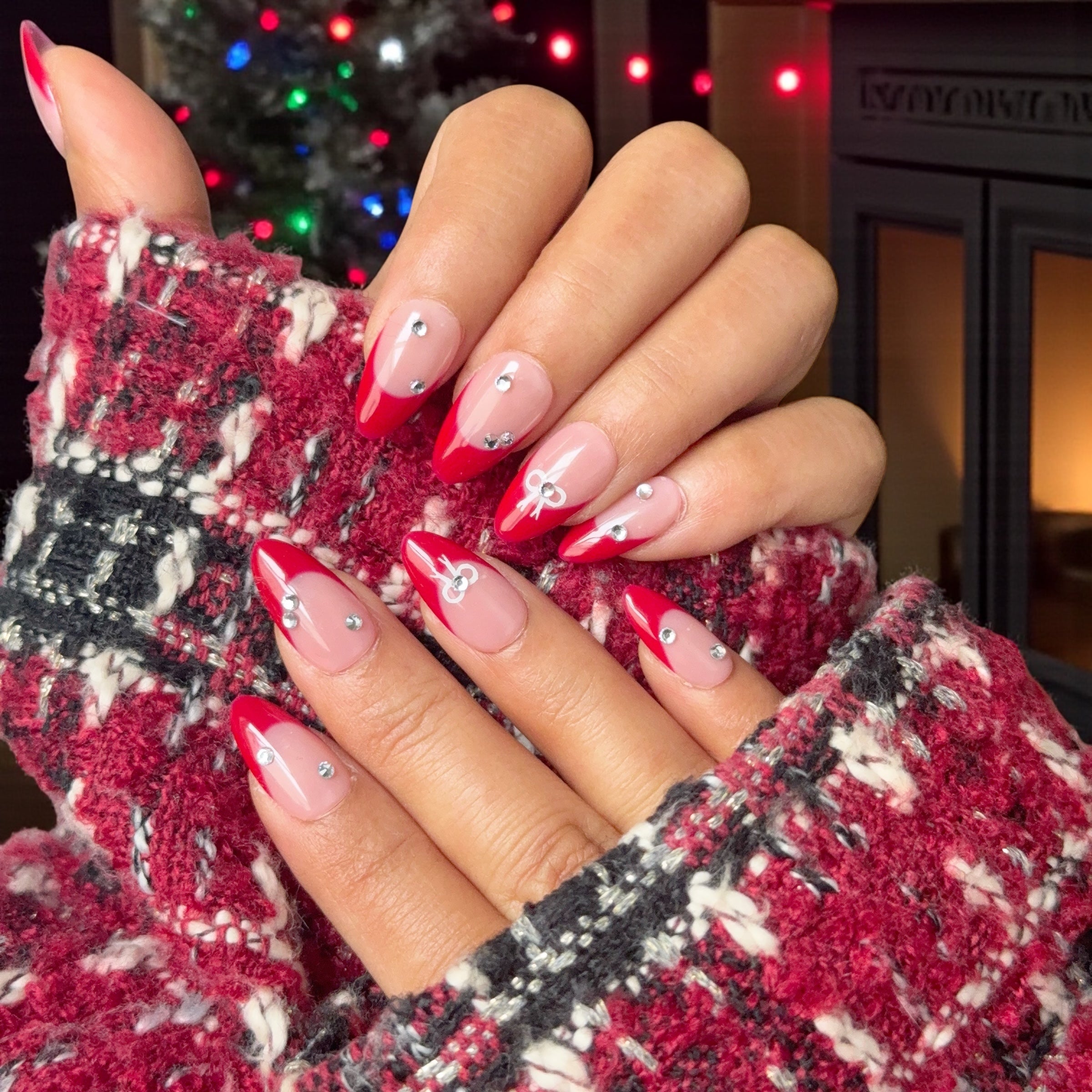 Little bow Red french tip