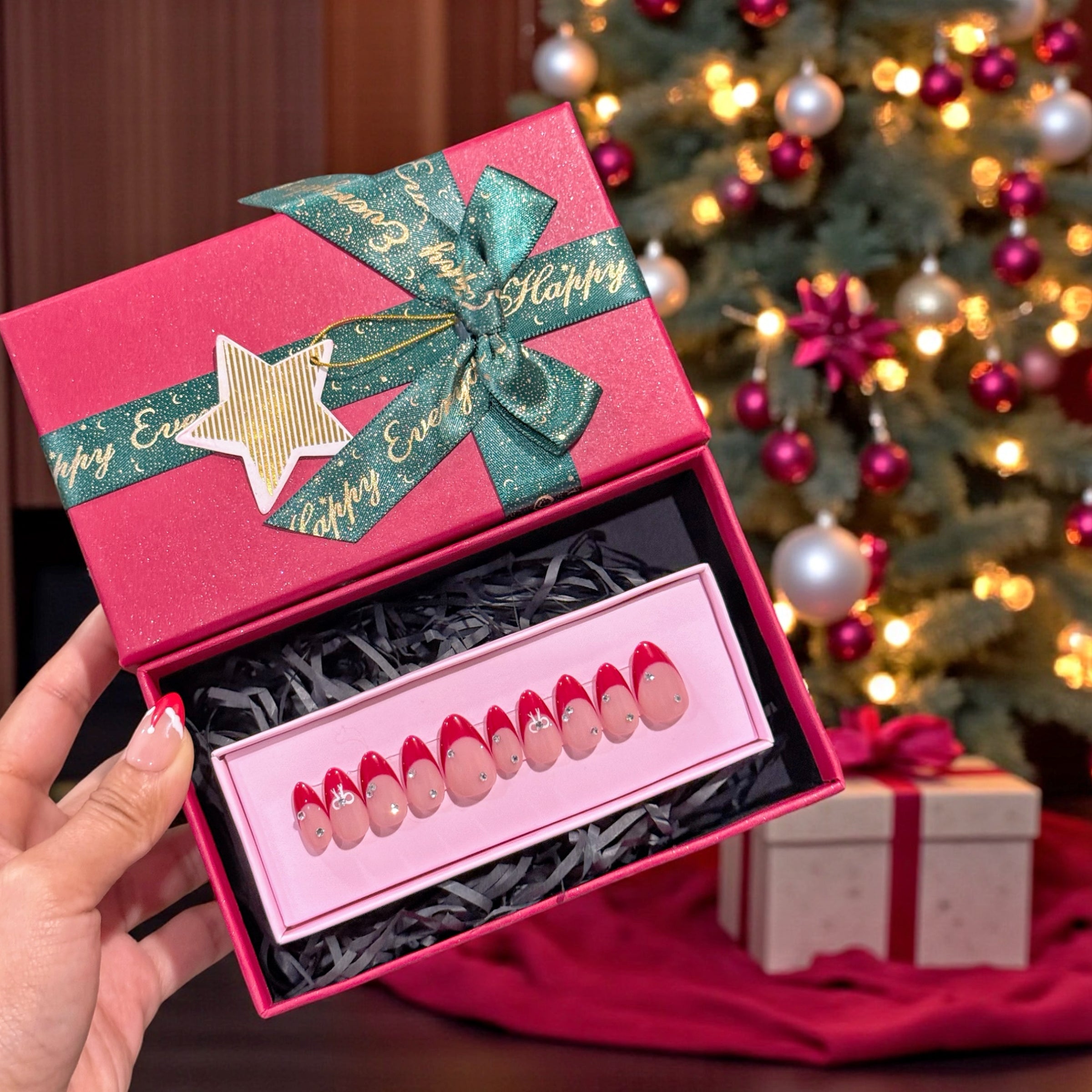 Little bow Red french tip