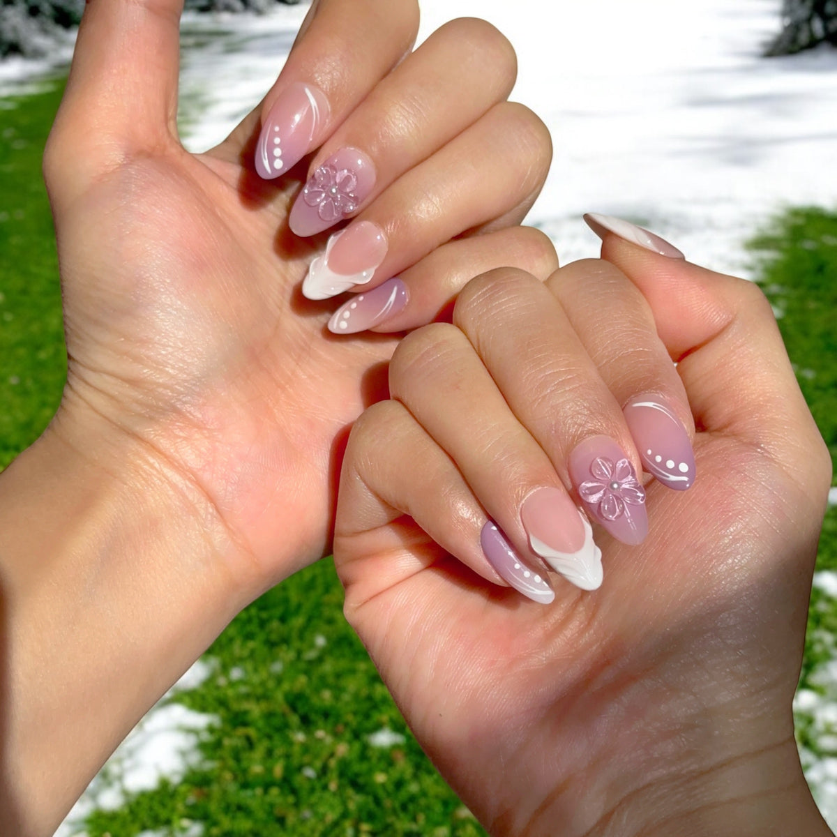 Purple Love press-on nail set, product photo 3