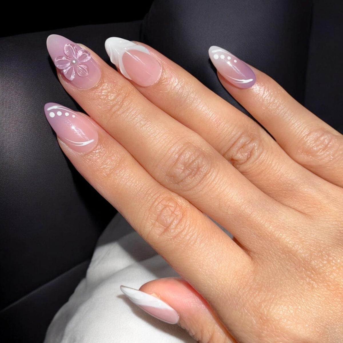 Purple Love press-on nail set, product photo 4