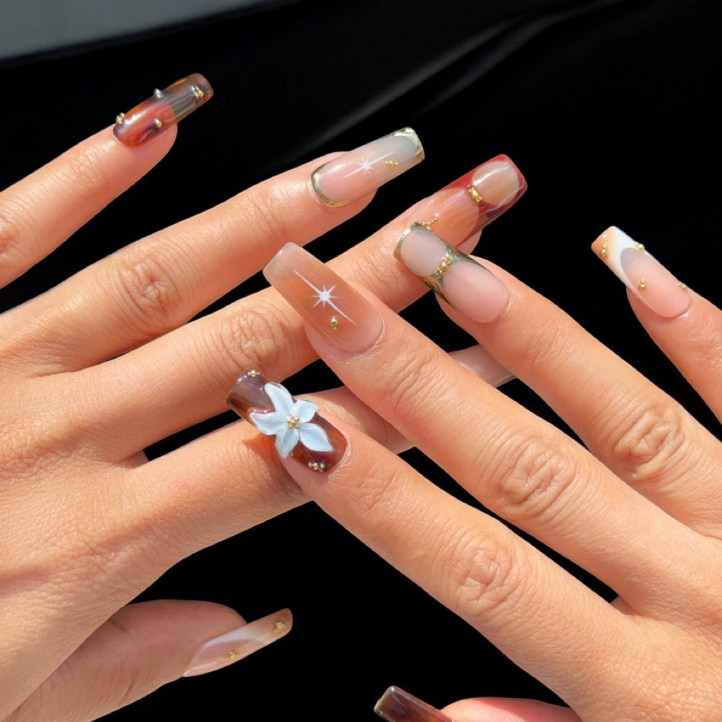 Starfish Flower press-on nail set, product photo 4