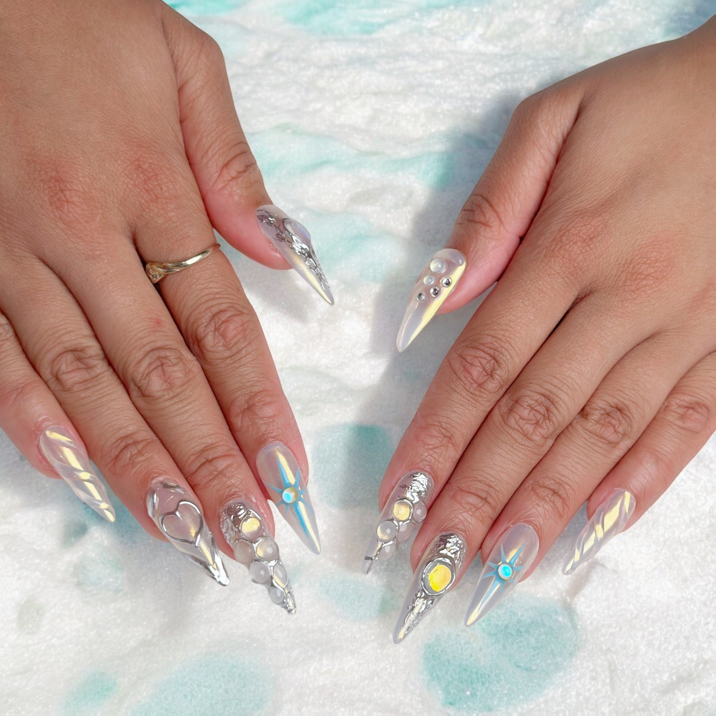 3D glossy pearl individual set