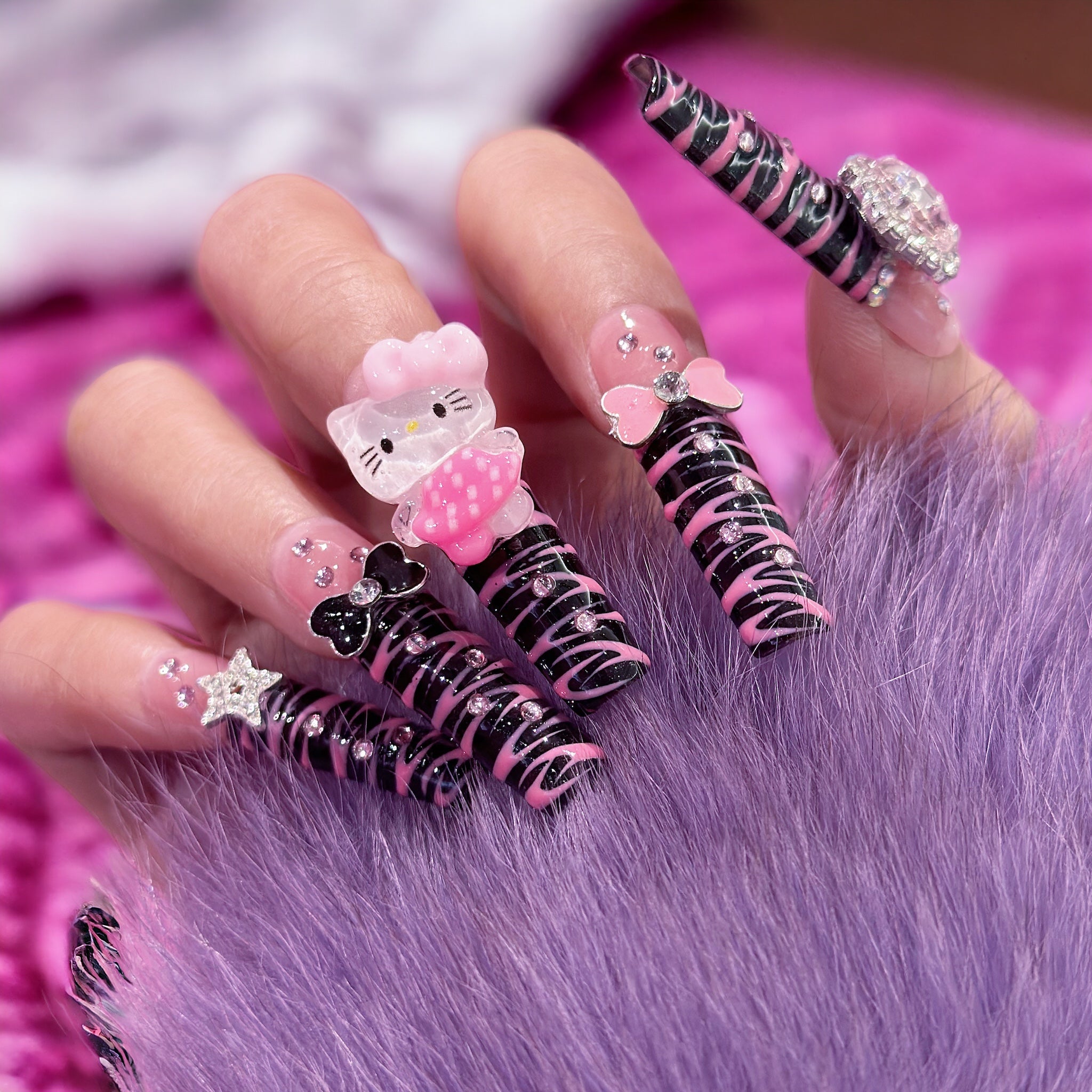 Zebra pink Hello kitty long set