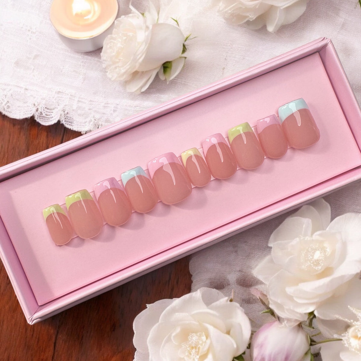 Colorful Summer press-on nail set, product photo 3