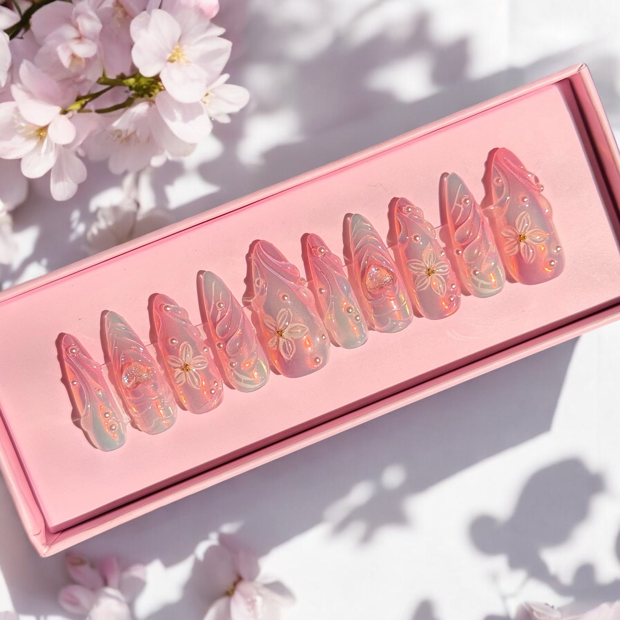 Peach pink 3D flower