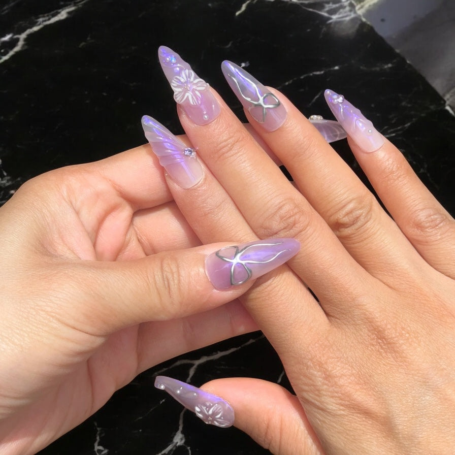 3D flower purple set