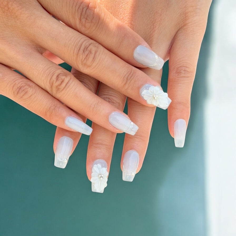 Daybreak blue glass flower