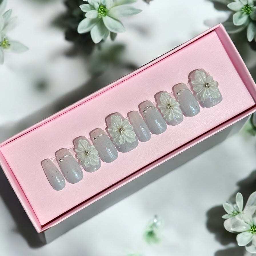 Daybreak blue glass flower