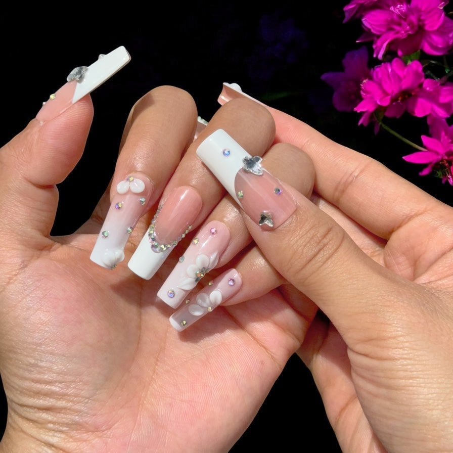 Square 3D flower Diamond Set