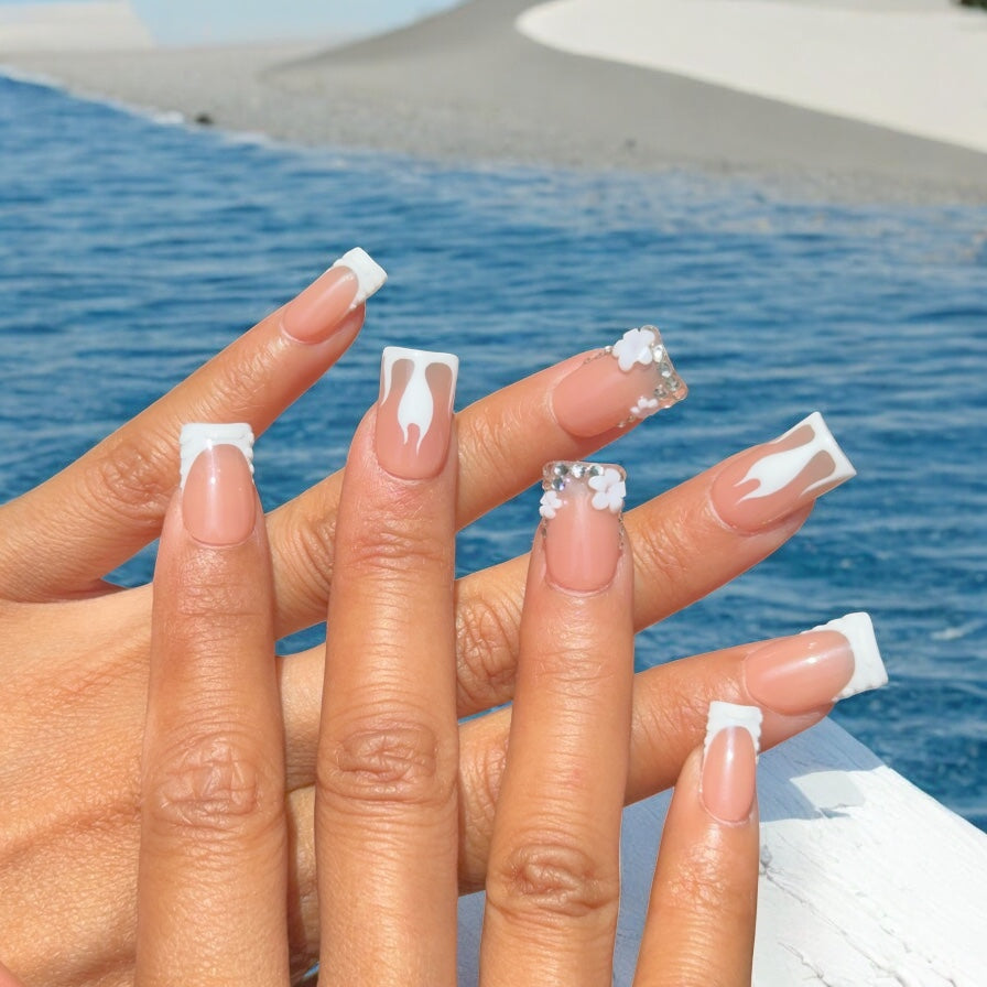 white flame duck nails