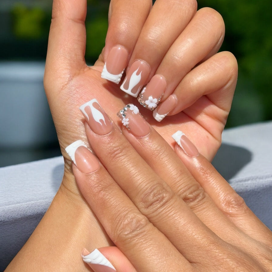 white flame duck nails