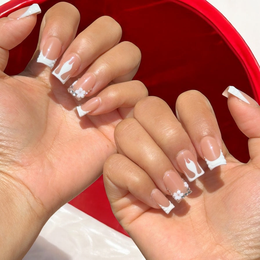 white flame duck nails