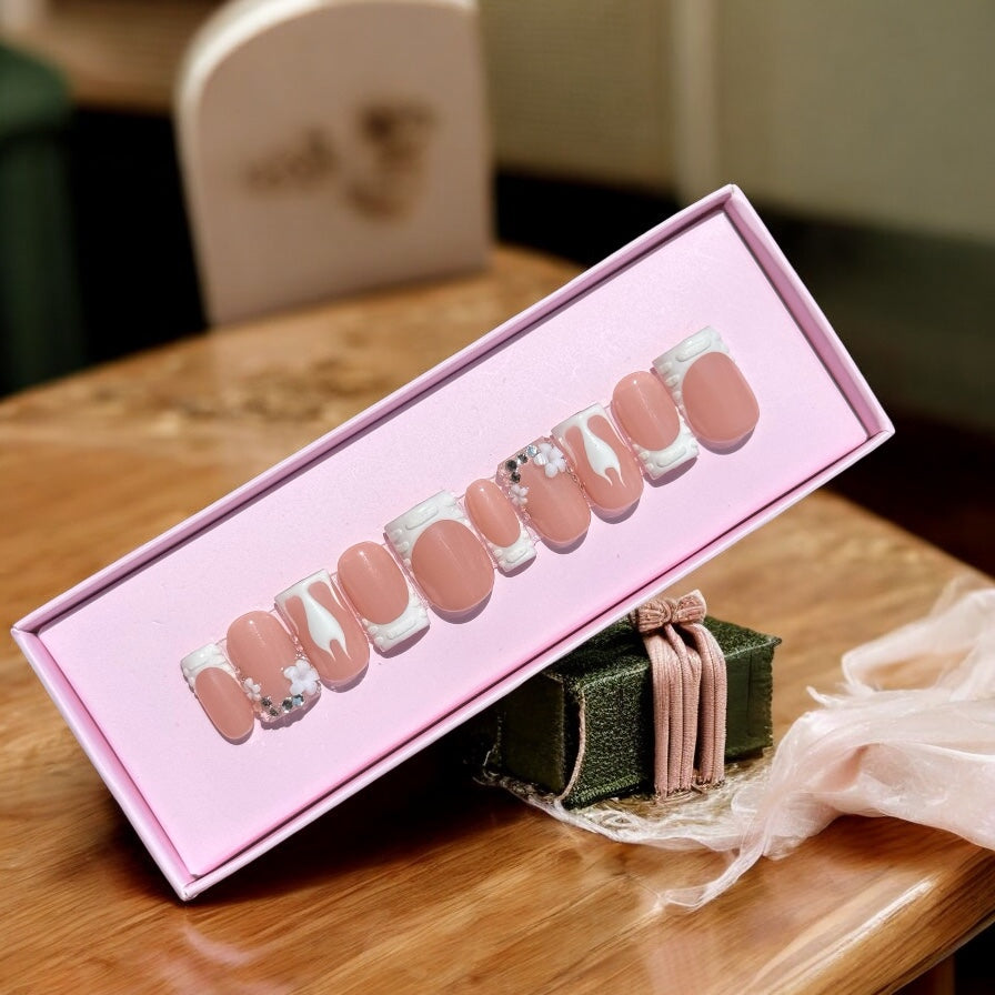 white flame duck nails