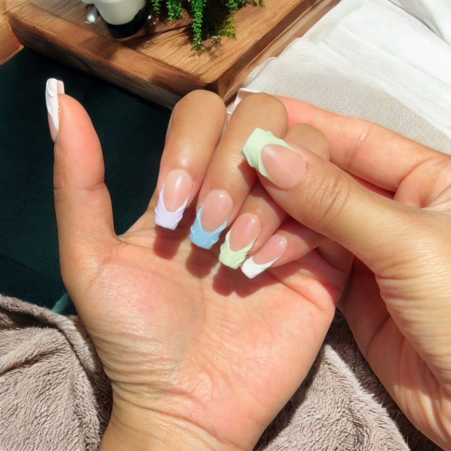 Colorful 3D French Tip