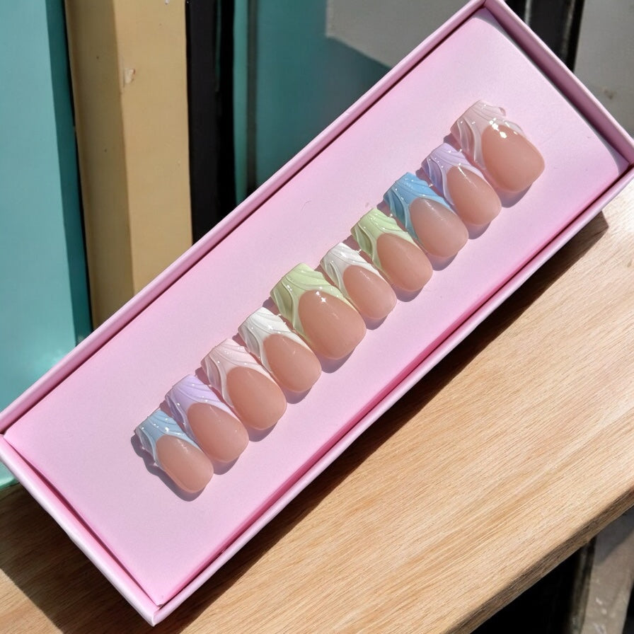 Colorful 3D French Tip