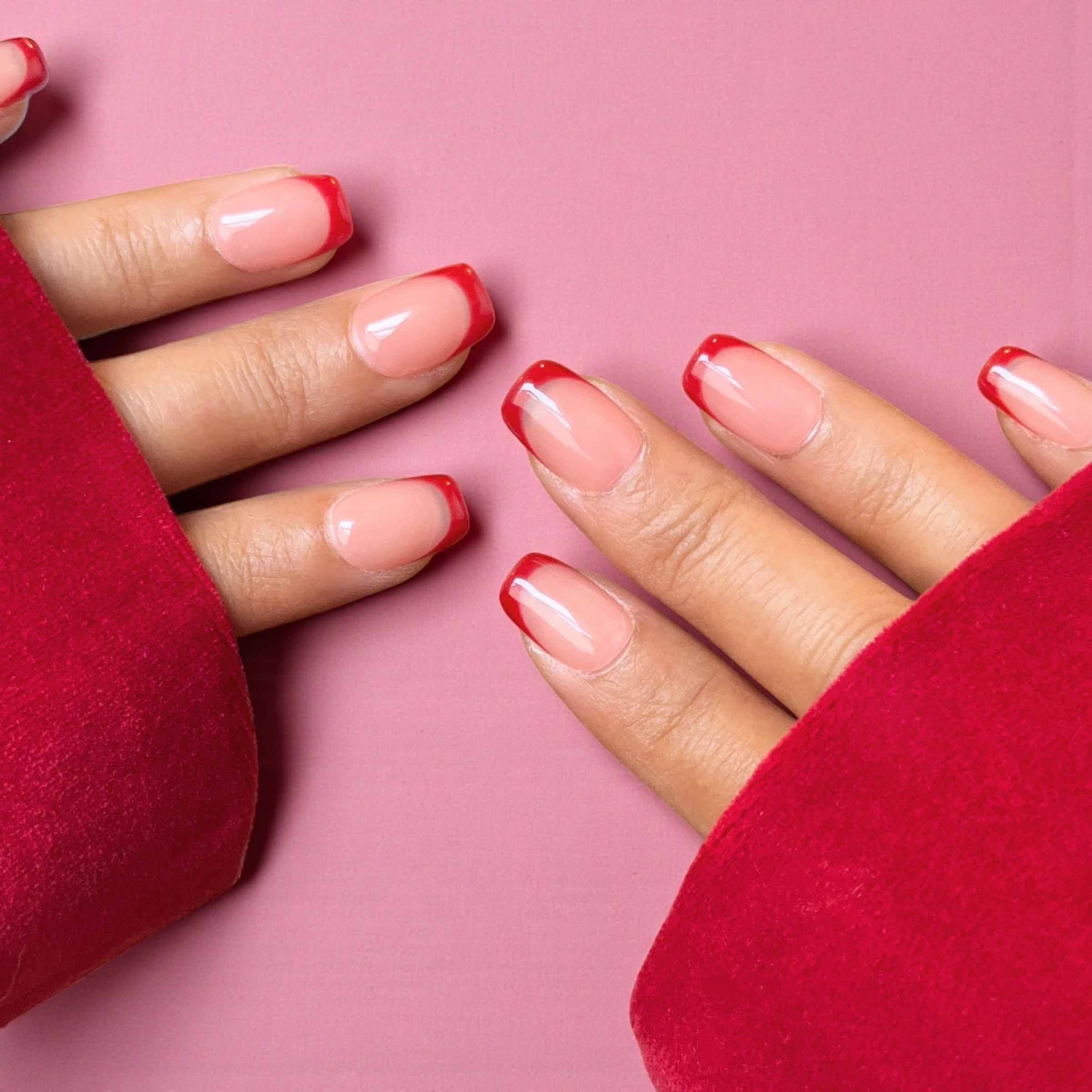 Red Short French tip
