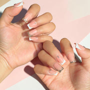 Twilight French White Graphic Press-On Nails